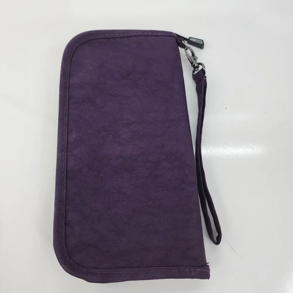 Zoppen RFID Passport Holder Travel Wallet Navy Zip Around Organizer Wristlet